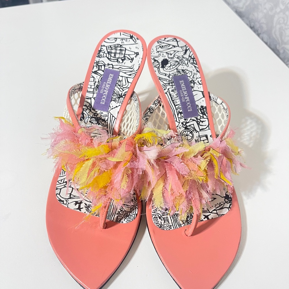 Emilio Pucci vintage pumps Pink and Yellow